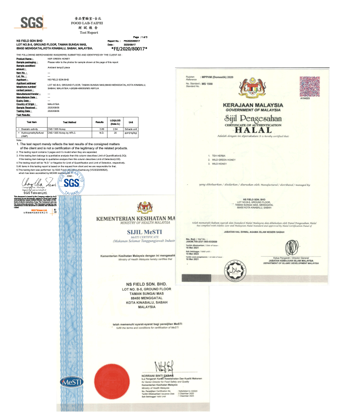 Green Honey food safety certification